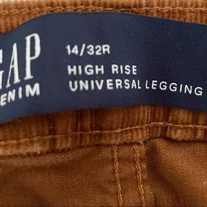NWOT GAP Button Fly Corduroy Leggings